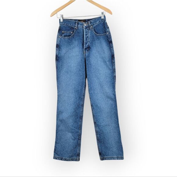 Route 66 Vintage Women's Classic High Rise Blue Jeans Button Fly Straight Leg - Picture 2 of 13